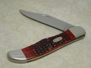 Case MM USA 2000 Old Red Bone 6165 SS Millennium Folding Hunter Knife