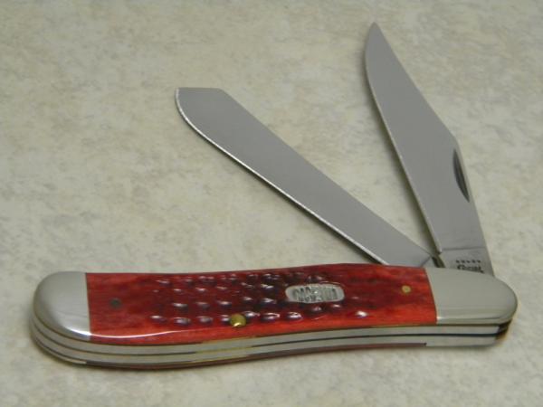 Case MM USA 2000 Old Red Bone 6240 SS Millennium Dogleg Trapper Knife Case MM USA 2000 Old Red Bone 6240 SS Millennium Dogleg Trapper Knife