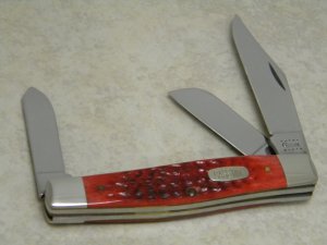 Case MM USA 2000 Old Red Bone 6375 SS Millennium Large 3 Blade Stockman Knife