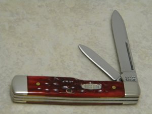 Case MM USA 2000 Old Red Bone 6215 SS Millennium Gunstock Jack Knife