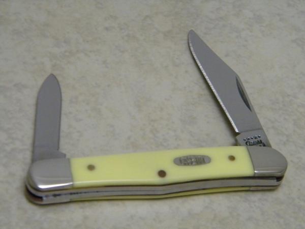 Case MM USA 2000 Yellow 3208 SS Millennium Half Whittler Knife Case MM USA 2000 Yellow 3208 SS Millennium Half Whittler Knife