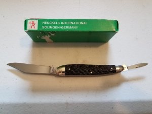 Vintage J.A. Henckels Twinworks 2-Blade Half Whittler -1780 with Pick Bone Handles NIB