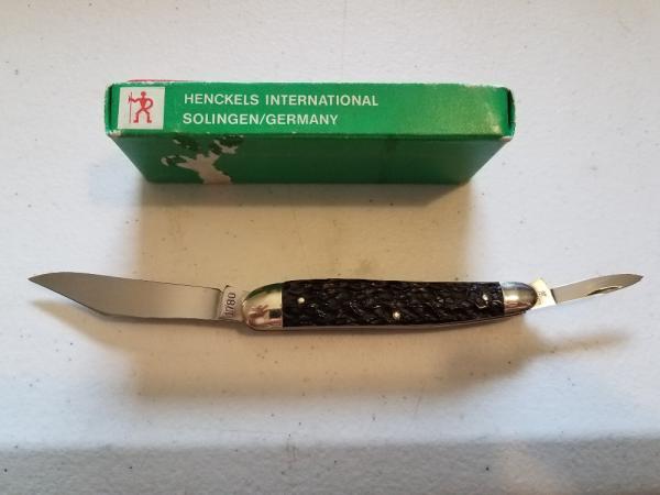 Vintage J.A. Henckels Twinworks 2-Blade Half Whittler -1780 with Pick Bone Handles NIB Vintage J.A. Henckels Twinworks 2-Blade Half Whittler -1780 with Pick Bone Handles NIB
