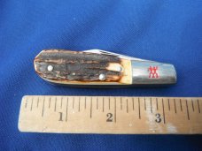 J.A. Henckels Genuine Stag 2 Blade Pocket Knife H-16-S Made in Solingen Germany J.A. Henckels Genuine Stag 2 Blade Pocket Knife H-16-S Made in Solingen Germany