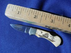 National Blade NJ USA Knife Little Humpback Engraved BLADE & SCRIMSHAW BONE Whaling Ship, JAPAN made National Blade NJ USA Knife Little Humpback Engraved BLADE & SCRIMSHAW BONE Whaling Ship, JAPAN made