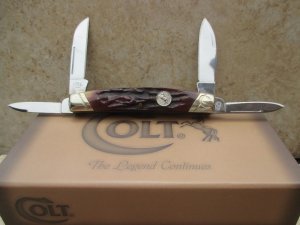 Colt Amber Stag Bone Congress Knife 