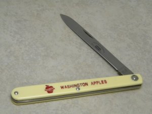 Schrade + USA 102 Composition Razor Blade Stainless "Washington Apples" Melon Tester Knife