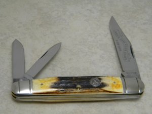 Winchester Trademark Made in USA Stag 350101 Large Whittler - 1996 NKCA Club Knife