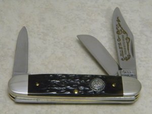 Case Tested XX USA SS 2 Dot (1987) NKCA Club Knife G6345 1/2 SS Green Bone Stockman