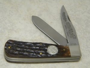 Camillus New York USA Bone Remington Salutes The NKCA 1972-1997 Mini Trapper Knife