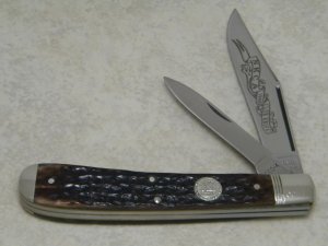 Camillus New York USA Bone CCC-4 Jumbo Banana Trapper - 1998 NKCA Club Knife