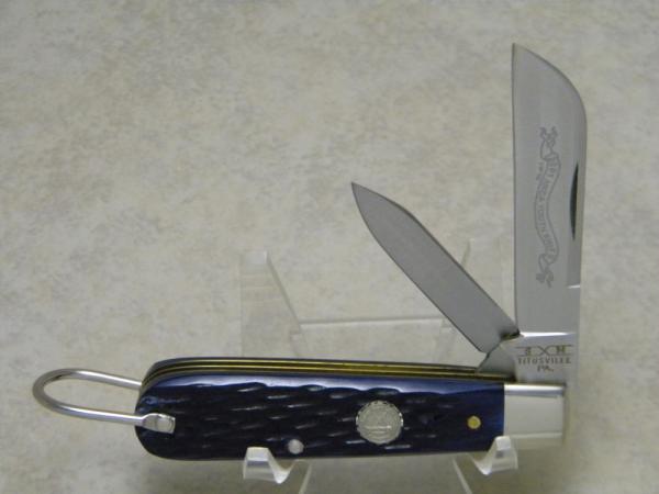 Schatt & Morgan Titusville PA Jigged Blue Bone Jack with Bale - 2001 NKCA Youth Knife Schatt & Morgan Titusville PA Jigged Blue Bone Jack with Bale - 2001 NKCA Youth Knife