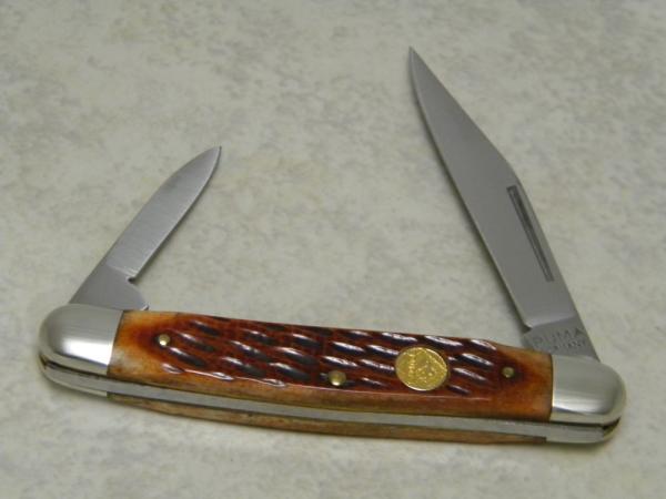 Puma Germany Stainless Burnt Jigged Bone 2 Blade Stockman - 2000 NKCA Youth Knife Puma Germany Stainless Burnt Jigged Bone 2 Blade Stockman - 2000 NKCA Youth Knife