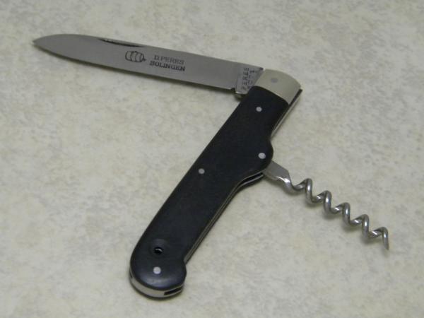 Vintage D. Peres Solingen Black Bartenders Corkscrew Knife