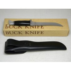 Buck 121 USA Black Fisherman Fixed Blade Hunting Sheath Knife in Box c.1970's Buck 121 USA Black Fisherman Fixed Blade Hunting Sheath Knife in Box c.1970's