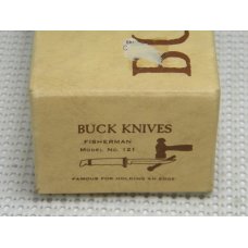 Buck 121 USA Black Fisherman Fixed Blade Hunting Sheath Knife in Box c.1970's Buck 121 USA Black Fisherman Fixed Blade Hunting Sheath Knife in Box c.1970's
