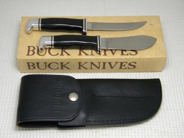 Buck USA 104 Fixed Blade Hunting Sheath Knife Twin Set in Box 102 Woodsman & 103 Skinner c.1970's Buck USA 104 Fixed Blade Hunting Sheath Knife Twin Set in Box 102 Woodsman & 103 Skinner c.1970's