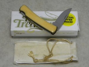 Buck 527-WH USA The Treasury White Micarta Folding Lockback Knife & Pouch in Box