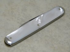 E Bruckmann Solingen Germany Pearl Equal End Pen Knife with Pinched Bolsters - C. 1891-1956