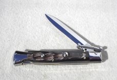 NEW OLD STOCK ITALIAN STILETTO 9" GENUINE EUROPEN  HORN SWING GUARD KNIFE