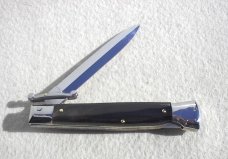 NEW OLD STOCK ITALIAN STILETTO 9" GENUINE EUROPEN  HORN SWING GUARD KNIFE