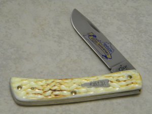 Case XX USA 2017 Burnt Natural Bone 6137 SS "Kentucky 225th Anniversary" Sodbuster Jr. Knife