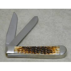 Case XX USA 2015 Burnt Jigged Amber Bone 6254 154-CM Trapper Knife Case XX USA 2015 Burnt Jigged Amber Bone 6254 154-CM Trapper Knife