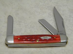 Case XX USA 2012 Pocket Worn Red Bone 63090 SS Stockman Knife