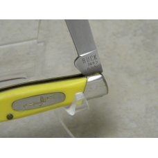 Buck 309 USA Yellow Saw Cut Delrin Companion 2 Blade Stockman Knife in Box c.1987 Buck 309 USA Yellow Saw Cut Delrin Companion 2 Blade Stockman Knife in Box c.1987