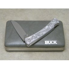 Buck 513 USA Classic III Engraved Aluminum Lockback Knife in Box Pre-1986