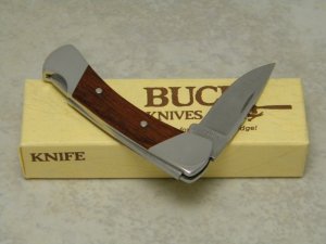Buck USA Model # 505 Wood Knight Lockback Knife in Box Pre 1986