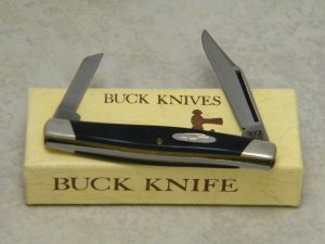 Buck 305 USA (Camillus) Lancer Black Delrin 2 Blade Stockman Knife in Box c.1974-1985