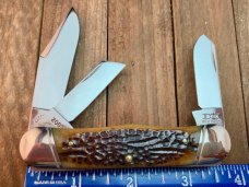Schatt and Morgan Rail Splitter, Premier Series, in beautiful Carmel Jigged Bone. Schatt and Morgan Rail Splitter, Premier Series, in beautiful Carmel Jigged Bone.