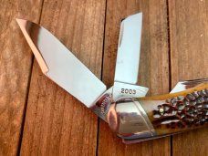 Schatt and Morgan Rail Splitter, Premier Series, in beautiful Carmel Jigged Bone. Schatt and Morgan Rail Splitter, Premier Series, in beautiful Carmel Jigged Bone.