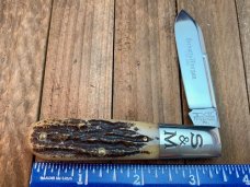 Buck Pony 705 USA Aurum Etch Wood 2 Blade Folding Knife Pre 1986 - NIB