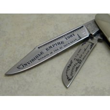Fight'n Rooster Germany Pearl Stockman Knife The Invisible Empire Knights of the KKK c.1981 Fight'n Rooster Germany Pearl Stockman Knife The Invisible Empire Knights of the KKK c.1981