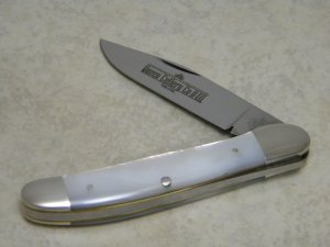 Queen Cutlery Co Titusville PA #41L Mother of Pearl Linerlock Copperhead Knife
