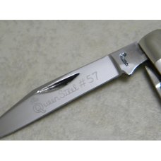 Queen Steel Made in USA Pearl #57 Medium Stockman Knife c.1970's Queen Steel Made in USA Pearl #57 Medium Stockman Knife c.1970's