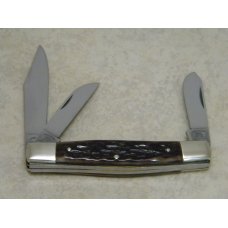Fight'n Rooster Germany Jigged Bone Red Etch Stockman Knife Fight'n Rooster Germany Jigged Bone Red Etch Stockman Knife