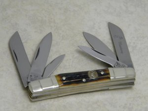 Hen and Rooster Bertram Cutlery Solingen Germany Stag 345-DS Mustang 6 Blade Congress Knife