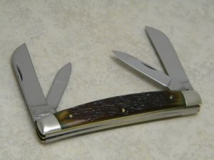 Queen USA #33 Rogers Bone Congress Knife "Q" Tang Stamp No Etch c.1930's to 1940's