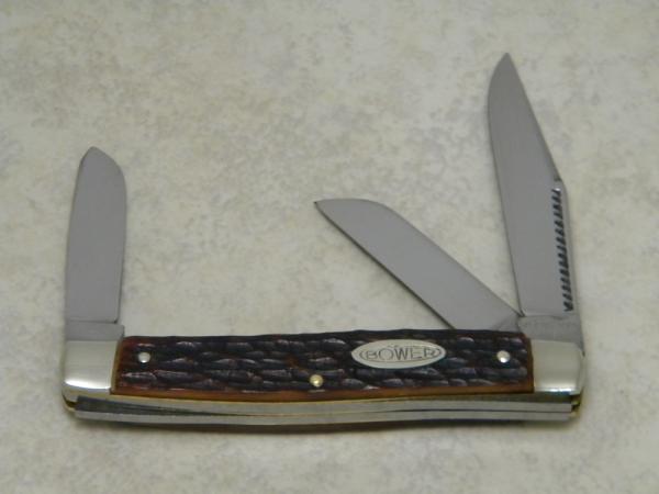 Bower Solingen Germany Jigged Bone Medium Stockman Knife Bower Solingen Germany Jigged Bone Medium Stockman Knife