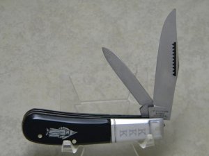HY Kaufmann & Sons K55K Solingen Germany Black KKK Barlow Knife