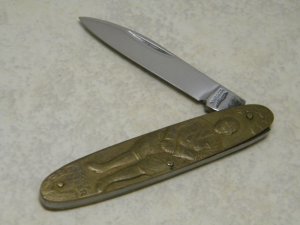 Parker Cut. Co. Japan Metal Adolph Hitler Nazi Deutschland Erwacht 2 Blade Pen Knife
