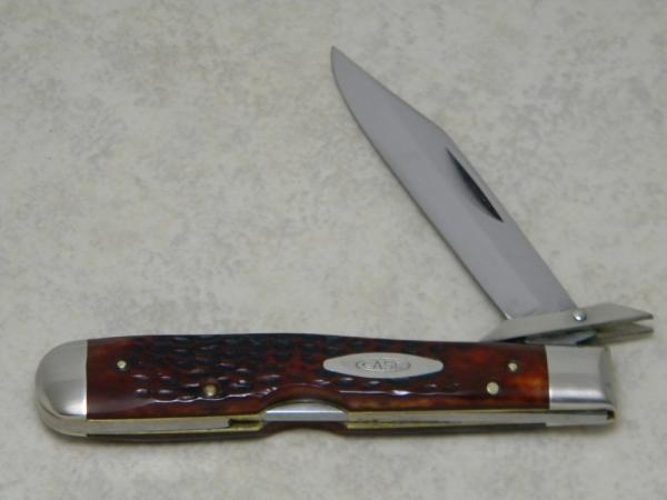 Case XX USA 7 Dot (1973) Pretty Bone 6111 1/2 Swing Guard Cheetah Pattern Lockback Knife