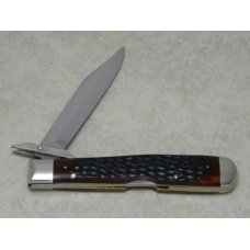 Case XX USA 7 Dot (1973) Pretty Bone 6111 1/2 Swing Guard Cheetah Pattern Lockback Knife