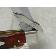Case XX USA 7 Dot (1973) Pretty Bone 6111 1/2 Swing Guard Cheetah Pattern Lockback Knife