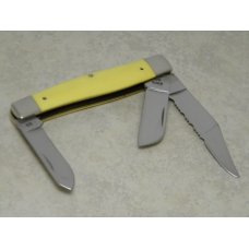 Case XX USA 5 Dot (1995) Yellow 3375 SS Serrated Large Stockman Knife Case XX USA 5 Dot (1995) Yellow 3375 SS Serrated Large Stockman Knife
