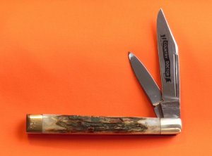 Vintage Parker (Japan) Eagle Brand 2 Blade Country Doctor Physician Knife w/ Nice Stag Handles