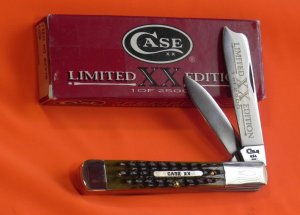 Case xx 1996 Razor Knife with Greenish Pick Bone Handles -One of 2500 -NOS +Orig box